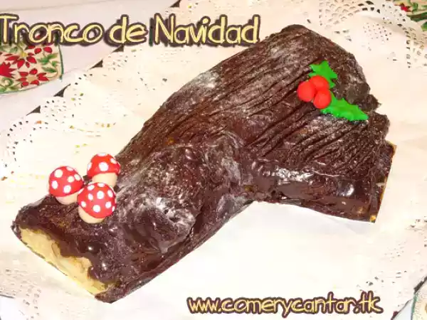 Receta Tronco de navidad de crema