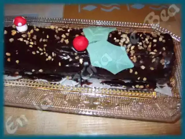 Receta Tronco de navidad choco-turrón