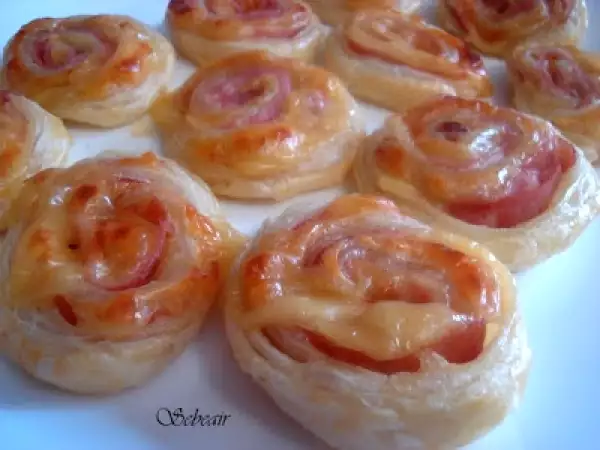 Receta Caracolas de jamón york y queso (horno)