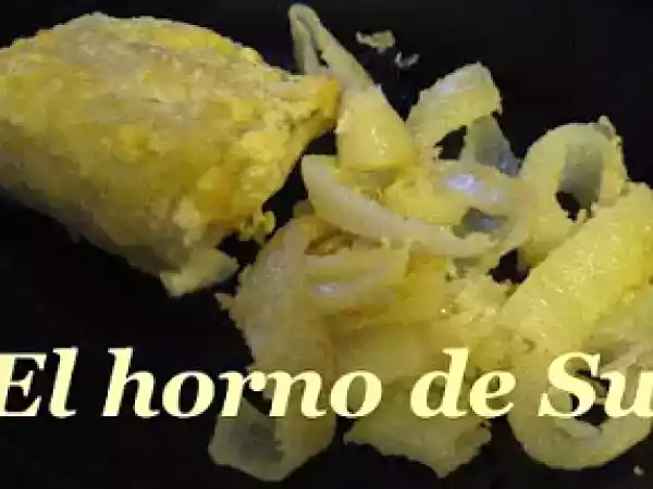 Receta Merluza rebozada con aros de cebolla