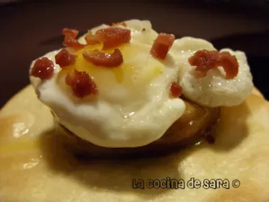 Receta Montadito de foie y huevo de codorniz con jamón