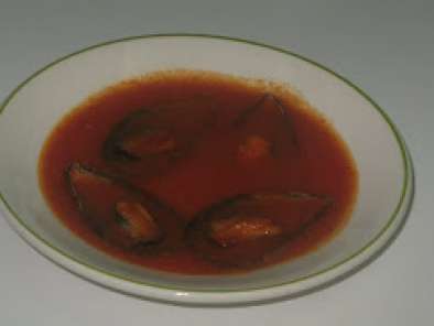 Receta Sopa de tomate y mejillones