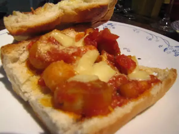Receta Brusquetas/ bruschettas de vieiras en dos tomos