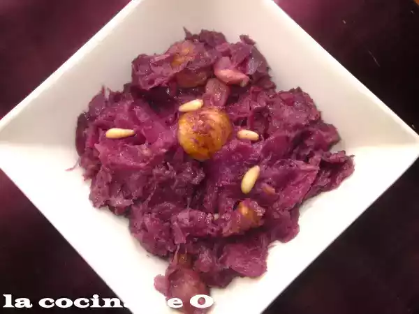 Receta Lombarda con castañas y piñones