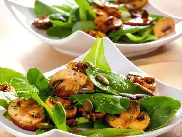 Receta Ensalada de canónigos y champiñones