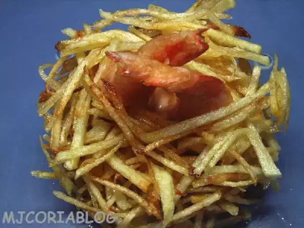 Receta Nido de langostinos