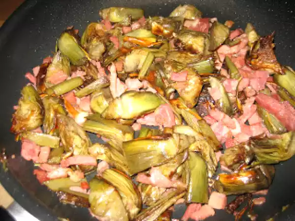Receta Alcachofas con bacón