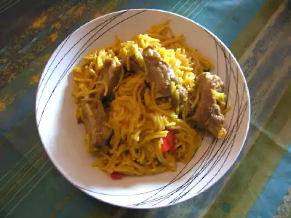 Receta Fideos con costilla