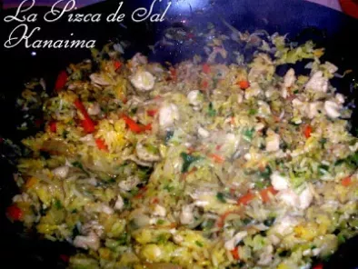Receta Arroz, pollo y vegetales al wok