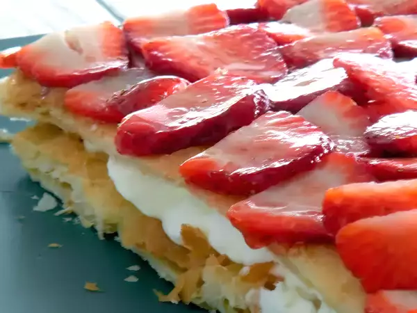 Receta Hojaldre de fresas y mascarpone
