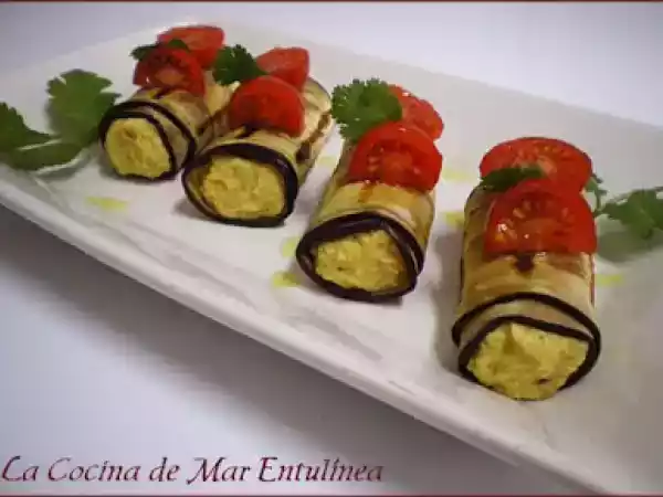 Receta Canelones de berenjena y hummus