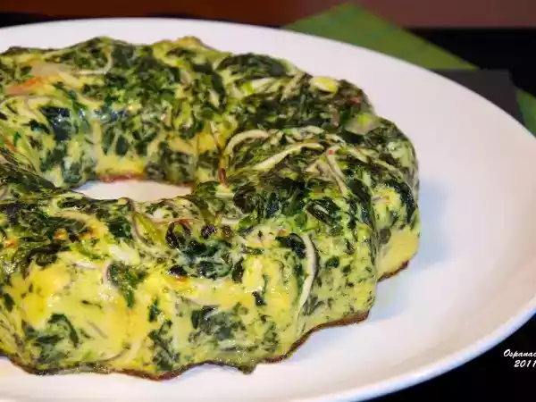 Receta Pastel de espinacas, gulas y gambas