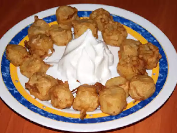 Receta Bocaditos de plátano en tempura dulce