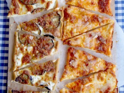 Receta Pizzas de berenjena-ricotta y sobrasada-brie