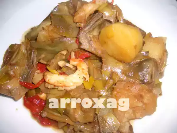 Receta Alcachofas salteadas mar y montaña