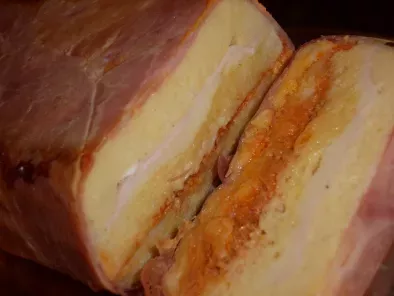 Receta Pastel de bimbo con jamón cocido, queso y bonito campos