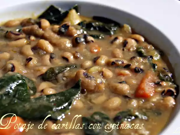 Receta Potaje de carillas con espinacas