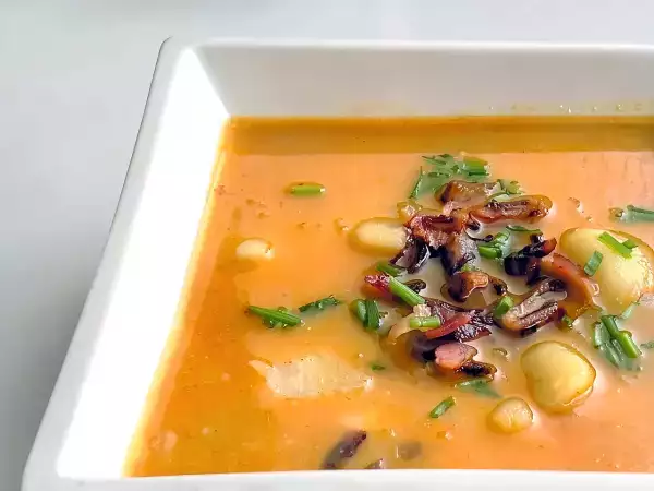 Receta Sopa de patata y queso con bacon
