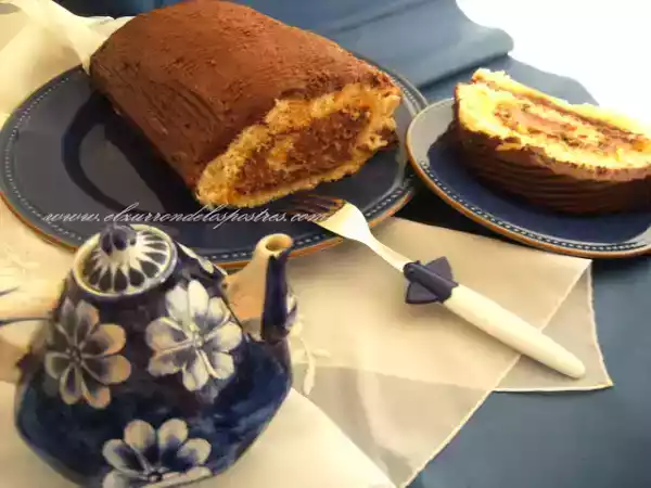Receta Brazo de gitano naranja/ chocolate