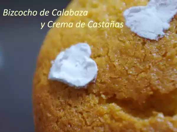 Receta Bizcocho de calabaza con crema de castañas
