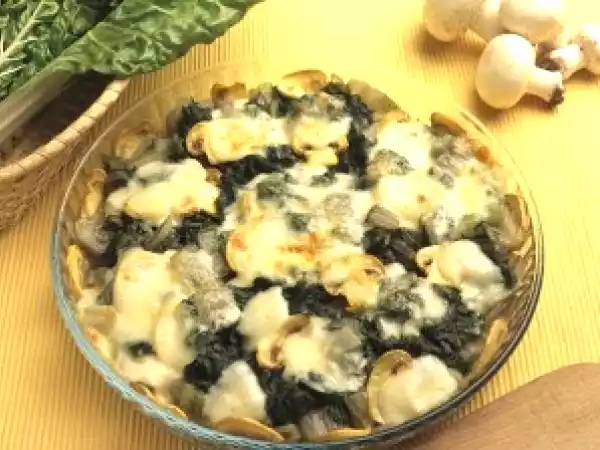 Receta Acelgas con champiñones y queso fresco