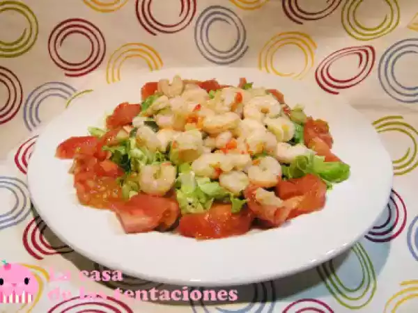 Receta Ensalada templada de gambas