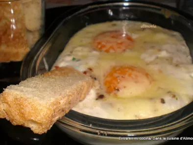 Receta Huevos cocotte al queso brie/ oeufs cocotte au fromage brie