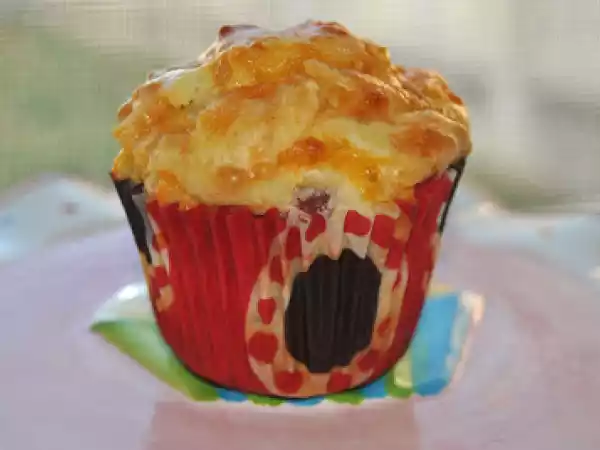 Receta Magdalena de jamón y queso reto semana 4