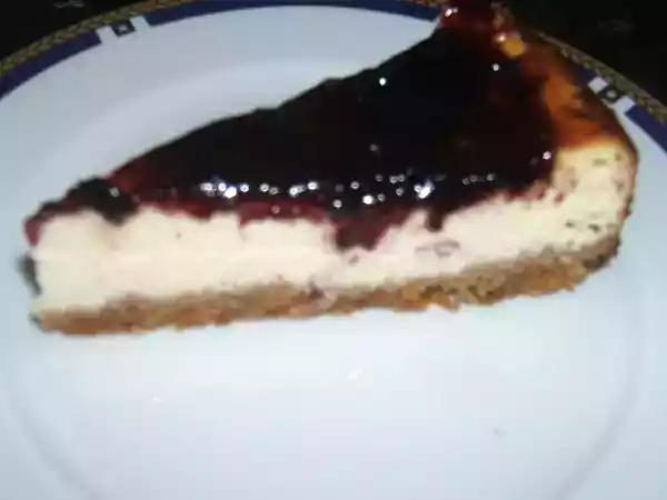 Receta Tarta de mascarpone y mermelada de arándanos.