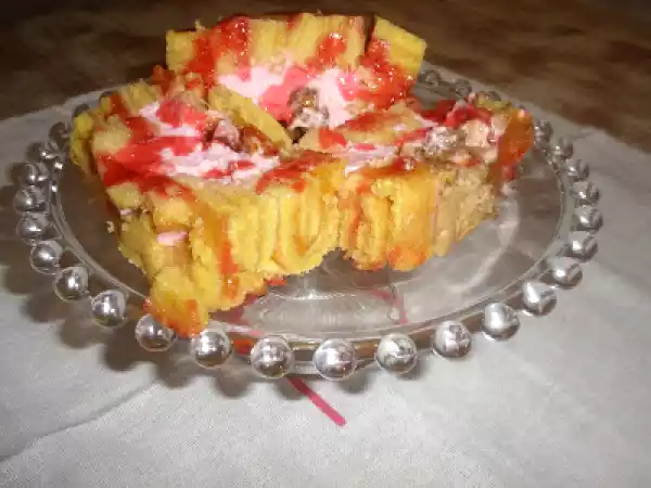 Receta Pastel con crema de queso, frambuesa y mermelada de datiles con kumquat