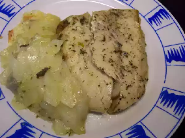 Receta Perca con patatas al micro en bolsa de asar