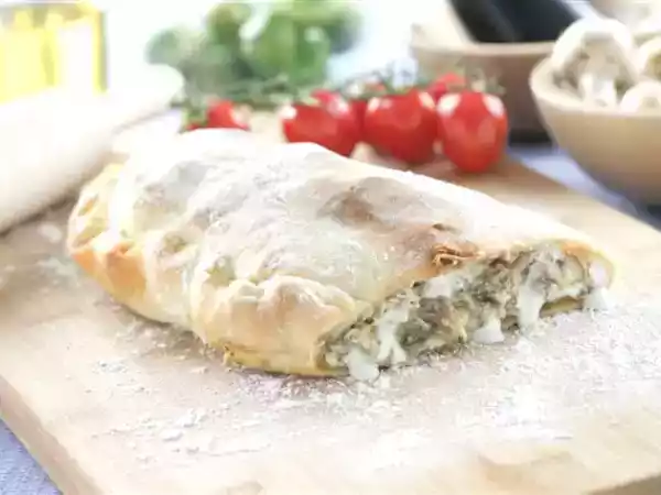 Receta Calzone de philadelphia champiñón y berenjenas