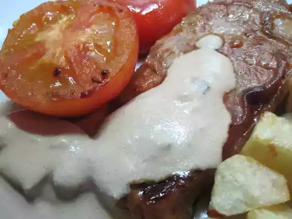 Receta Entrecot con salsa de champiñones