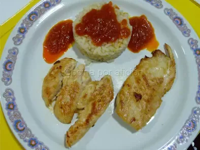 Receta Pechugas de pollo a la plancha con arroz