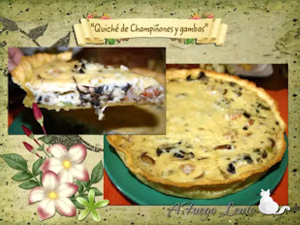 Receta Quiche de champiñones con gambas