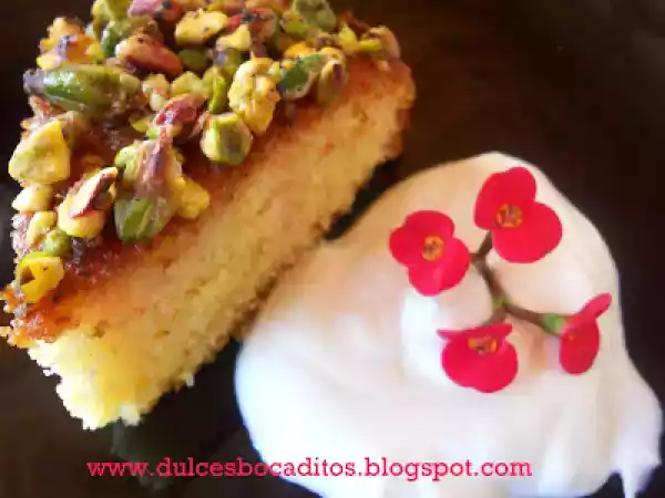 Receta Bizcocho de pistacho al estilo griego