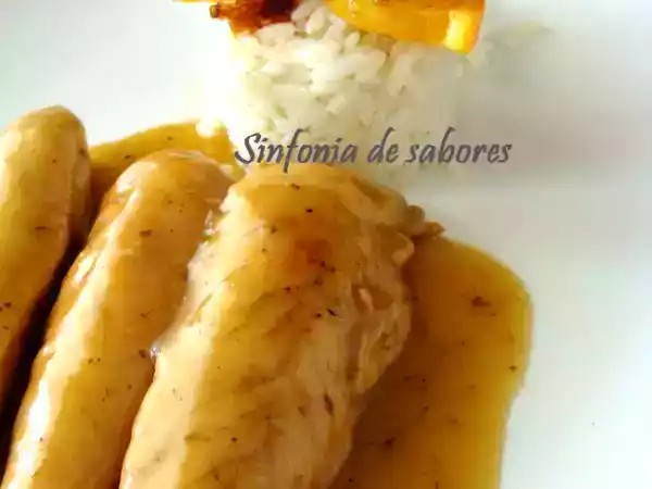 Receta Solomillos de pollo a la naranja con hierbas de la reunión