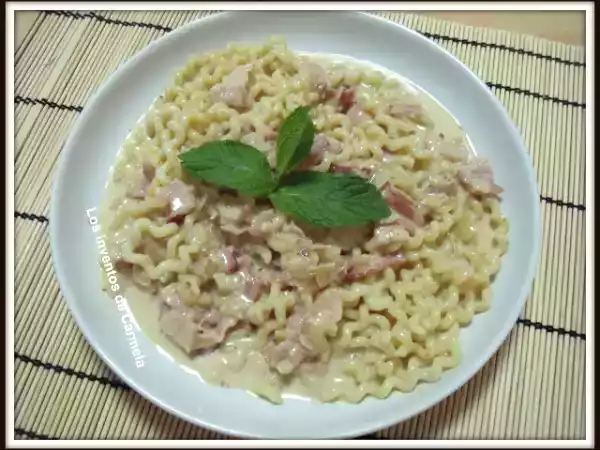 Receta Fusilli con paté y nata