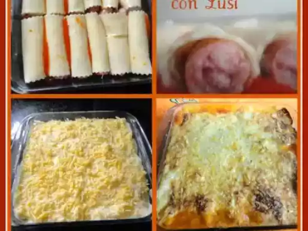 Receta Canelones de salchichas