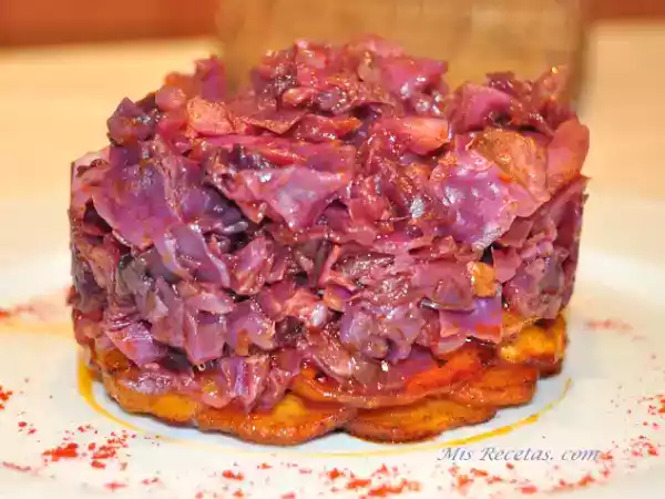 Receta Lombarda con patatas al ajillo