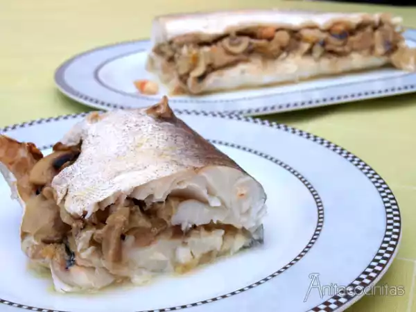 Receta Merluza rellena de setas y gambas