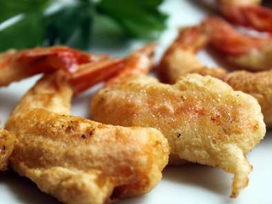 Receta Langostinos en tempura