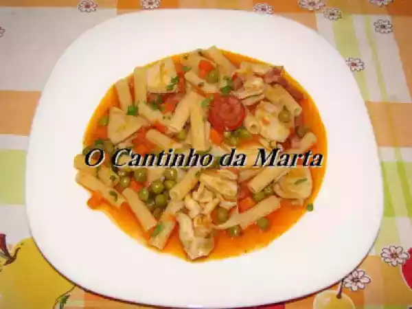 Receta Massada de chocos com ervilhas