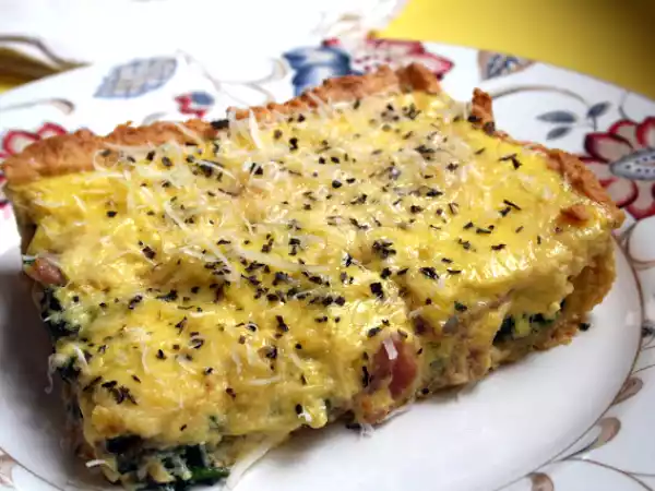 Receta Quiche de espinacas con lacon