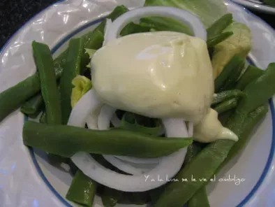 Receta Ensalada de judias verdes con mojo de aguacate