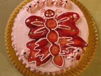 Receta Tarta mariposa de fresas y nata