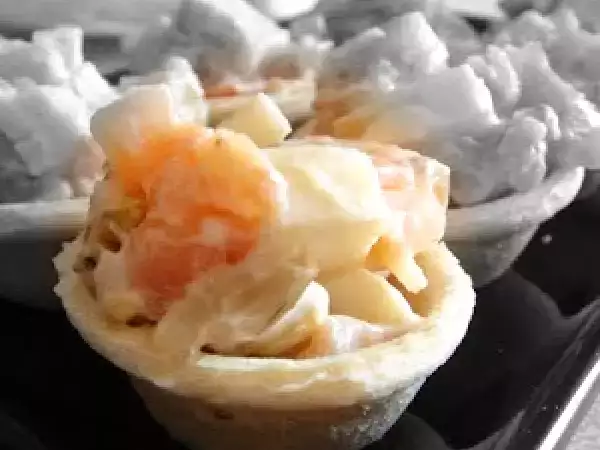 Receta Tartaletas de salmón y langostinos