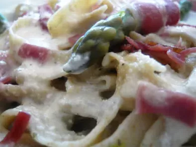 Receta Pasta fresca de judías verdes con espárragos y pesto de limón