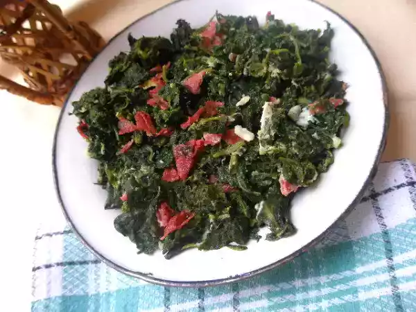 Receta Espinacas al huevo en el microondas