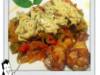 Receta Alitas de pollo al curry con pisto de verduras